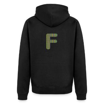 Coeur coloré F Design – Unique et élégant ! - Veste à capuche bio Premium Unisexe - noir - Dos - Nico (187cm)
