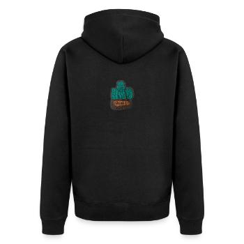 Cactus - Unisex Premium Organic Zip Hoodie - black - Back - Nico (187cm)