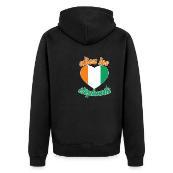 Côte D'ivoire 2024 Maillot Foot Éléphant Drapeau - Veste à capuche bio Premium Unisexe - noir - Dos - Nico (187cm)