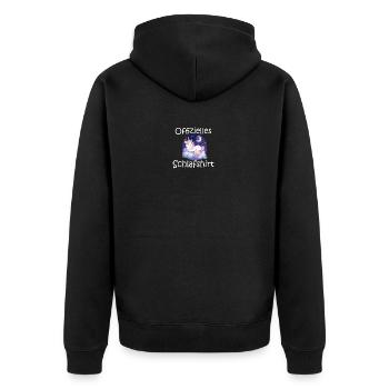 Offizielles Schlafshirt Unicorn - Unisex Premium Bio Zip Hoodie - Schwarz - Hinten - Nico (187cm)