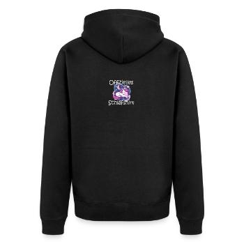 Offizielles Schlafshirt Unicorn - Unisex Premium Bio Zip Hoodie - Schwarz - Hinten - Nico (187cm)