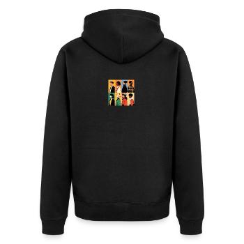Worlds diversity - Unisex Premium Bio Zip Hoodie - Schwarz - Hinten - Nico (187cm)