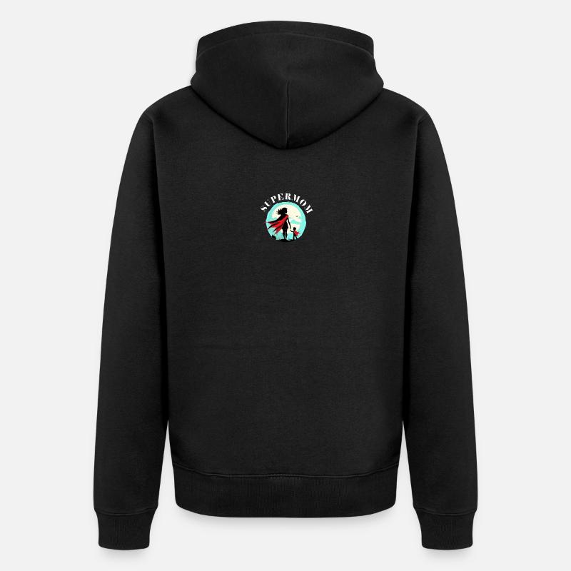 Supermom - Unisex Premium Bio Zip Hoodie - Schwarz