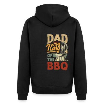 Dad The King Of The BBQ Father's Day Grill - Unisex Premium Bio Zip Hoodie - Schwarz - Hinten - Nico (187cm)