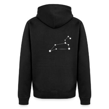 Zodiac sign Leo - Unisex Premium Organic Zip Hoodie - black - Back - Nico (187cm)