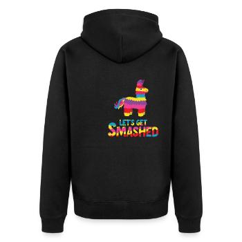 Let's Get Smashed Pinata - Unisex Premium Organic Zip Hoodie - black - Back - Nico (187cm)