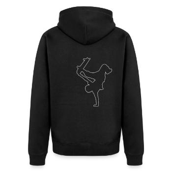 Damen Skateboarder Skater Herren Skateboarding - Unisex Premium Bio Zip Hoodie - Schwarz - Hinten - Nico (187cm)