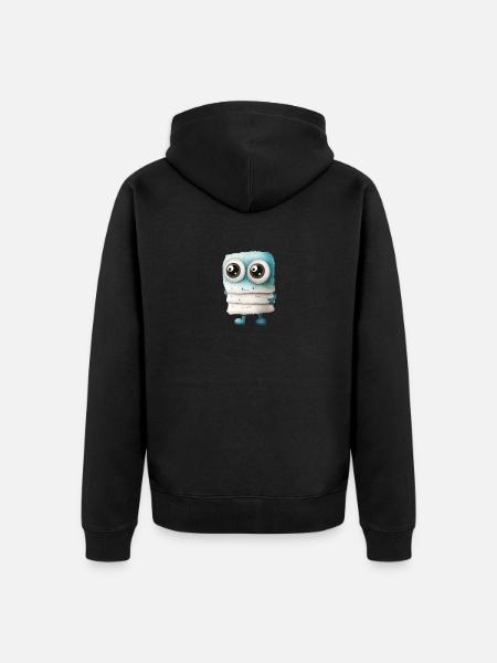 Süßes Monster Aquarell - Unisex Premium Bio Zip Hoodie - Schwarz