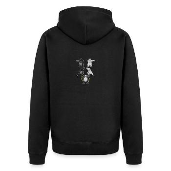 Panda Brown Bear Bear Strong Power Fusion I Gift - Unisex Premium Organic Zip Hoodie - black - Back - Nico (187cm)