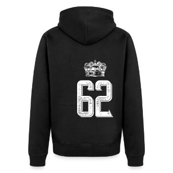 62 Couronne numérique - Veste à capuche bio Premium Unisexe - noir - Dos - Nico (187cm)