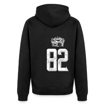 82 Couronne numérique - Veste à capuche bio Premium Unisexe - noir - Dos - Nico (187cm)