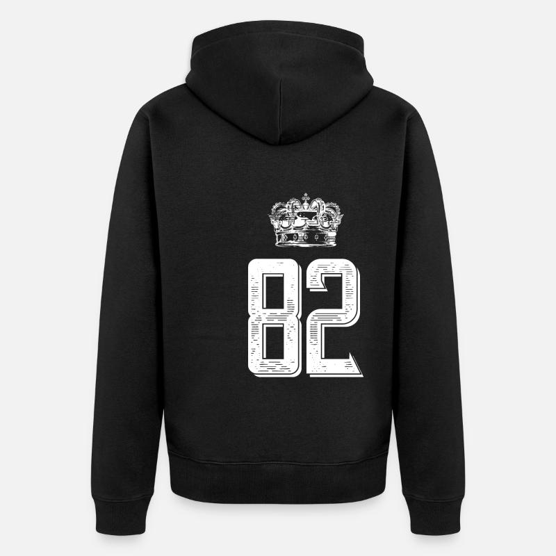 82 Couronne numérique - Veste à capuche bio Premium Unisexe - noir