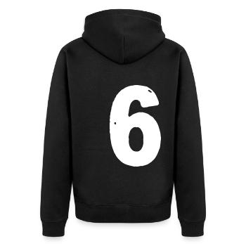 Maillot 6 numéros - Veste à capuche bio Premium Unisexe - noir - Dos - Nico (187cm)