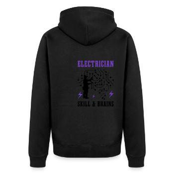 Compétences d'électricien Electro Hobby Craftsman - Veste à capuche bio Premium Unisexe - noir - Dos - Nico (187cm)