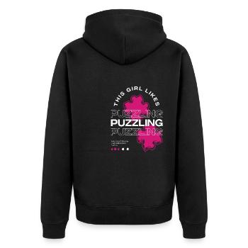 Fille aime le dicton ironique déroutant Expert en - Veste à capuche bio Premium Unisexe - noir - Dos - Nico (187cm)
