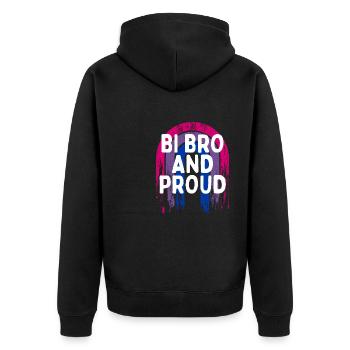 Bi Bro et Proud Bisexual LGBTQ Bi Pride LGBT - Veste à capuche bio Premium Unisexe - noir - Dos - Nico (187cm)