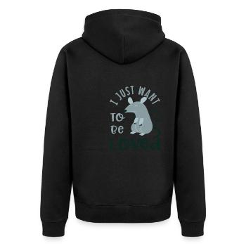 Citation ironique d'opossum, rongeur, amoureux des - Veste à capuche bio Premium Unisexe - noir - Dos - Nico (187cm)