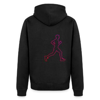 Course, Femmes, Jogging, Hommes, Course à pied, Course à pied - Veste à capuche bio Premium Unisexe - noir - Dos - Nico (187cm)