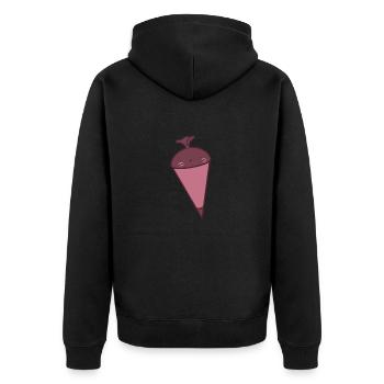 Joli cône d’école rose - Veste à capuche bio Premium Unisexe - noir - Dos - Nico (187cm)