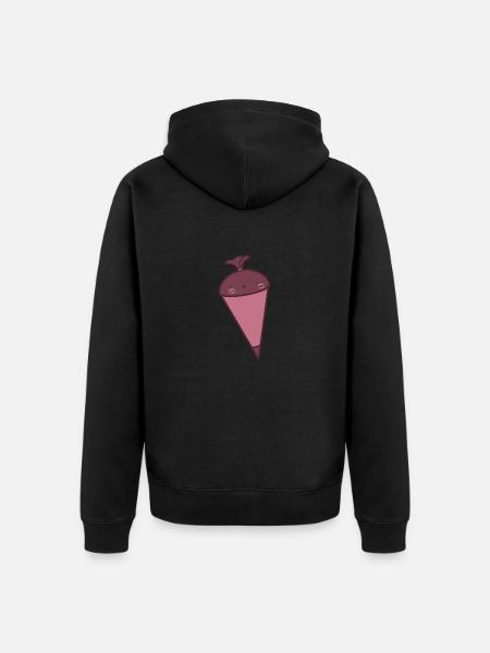 Cute pink school cone - Unisex Premium Organic Zip Hoodie - black