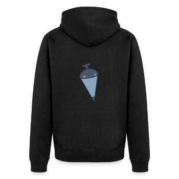 Joli cône d’école bleu - Veste à capuche bio Premium Unisexe - noir - Dos - Nico (187cm)