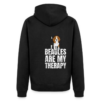 Les beagles sont mes chiens de thérapie - Veste à capuche bio Premium Unisexe - noir - Dos - Nico (187cm)