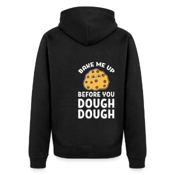 Lustiges Backen Konditor - Unisex Premium Bio Zip Hoodie - Schwarz - Hinten - Nico (187cm)