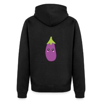 Eggplant Vegetable Costume Carnival Carnival - Unisex Premium Organic Zip Hoodie - black - Back - Nico (187cm)