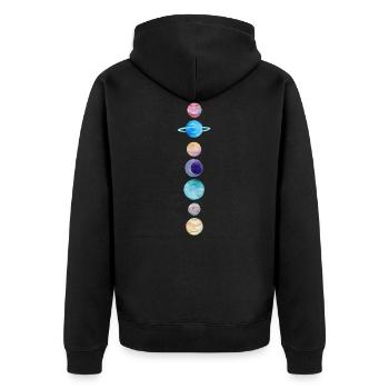 Aligning Planets - Unisex Premium Organic Zip Hoodie - black - Back - Nico (187cm)