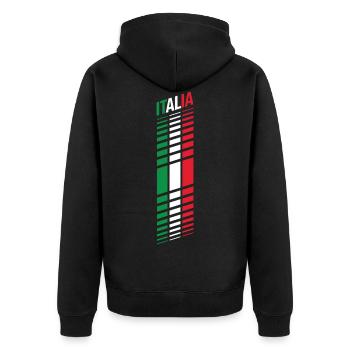 Italia Racing 02 - Unisex Premium Bio Zip Hoodie - Schwarz - Hinten - Nico (187cm)