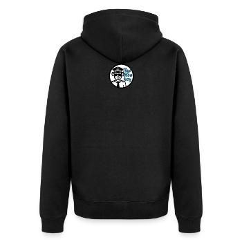 FlapMonkey - Unisex Premium Organic Zip Hoodie - black - Back - Nico (187cm)
