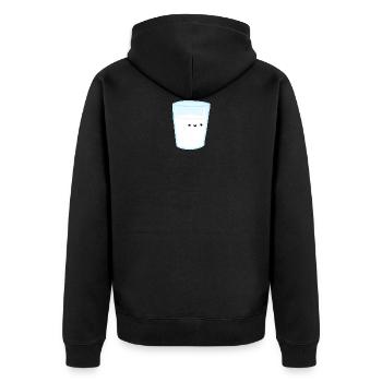 verre de lait souriant - avec un joli visage - Veste à capuche bio Premium Unisexe - noir - Dos - Nico (187cm)