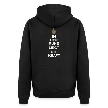 Dans le calme se trouve la force - Veste à capuche bio Premium Unisexe - noir - Dos - Nico (187cm)
