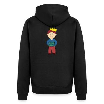 Prince - Unisex Premium Bio Zip Hoodie - Schwarz - Hinten - Nico (187cm)