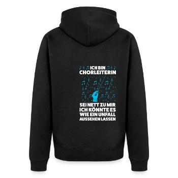 Chorleiterin Beruf Chorsänger Geschenk - Unisex Premium Bio Zip Hoodie - Schwarz - Hinten - Nico (187cm)