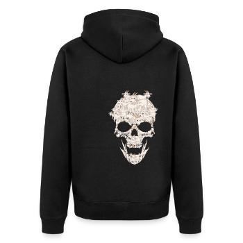 Skelett mit Ziegen Skelette Ziege Geschenk - Unisex Premium Bio Zip Hoodie - Schwarz - Hinten - Nico (187cm)