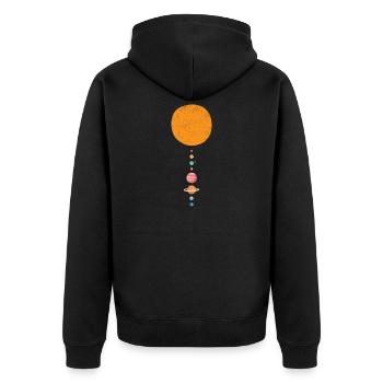 Solar System and Planets: Astronomy Gift - Unisex Premium Organic Zip Hoodie - black - Back - Nico (187cm)