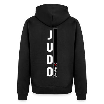 Dojo de gymnase ceinture noire de judo arts martiaux - Veste à capuche bio Premium Unisexe - noir - Dos - Nico (187cm)