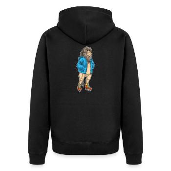 Löwe Eislaufen Schlittschuhe Wintersport - Unisex Premium Organic Zip Hoodie - black - Back - Nico (187cm)