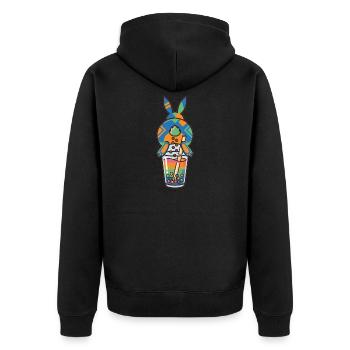 Bubble Tea Boba Drôle de Lapin mignon - Veste à capuche bio Premium Unisexe - noir - Dos - Nico (187cm)