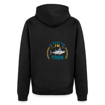 je peux pas j'ai thon drôles cadeau peche pêche - Veste à capuche bio Premium Unisexe - noir - Dos - Nico (187cm)
