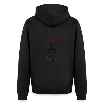 Birthday. HAPPY BIRTHDAY. Happy birthday. - Unisex Premium Organic Zip Hoodie - black - Back - Nico (187cm)