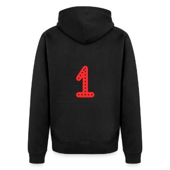 1. 1 YEAR. 1ST ANNIVERSARY. BIRTHDAY 1 YEAR - Unisex Premium Organic Zip Hoodie - black - Back - Nico (187cm)