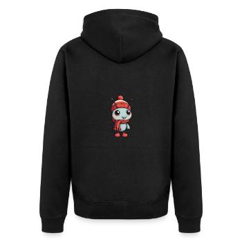 Cute ant in festive winter look! - Unisex Premium Organic Zip Hoodie - black - Back - Nico (187cm)