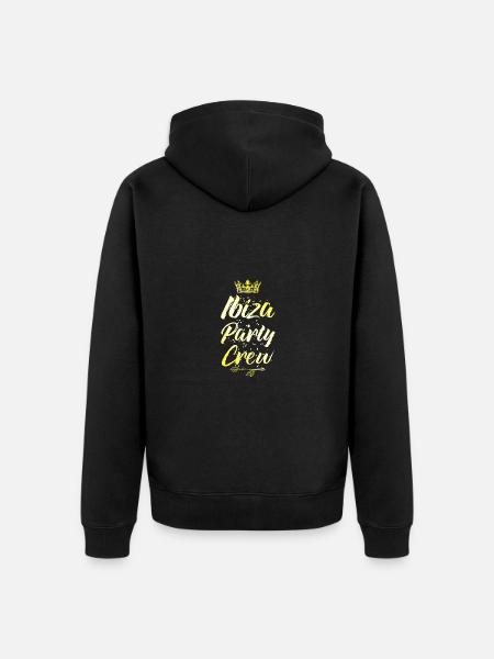 Ibiza Party Crew Crown - Unisex Premium Organic Zip Hoodie - black