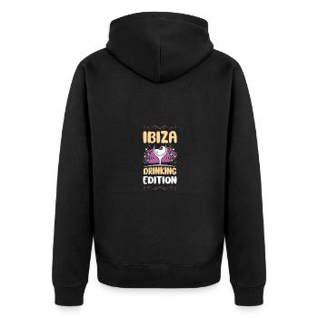 Ibiza Party Urlaub - Unisex Premium Bio Zip Hoodie - Schwarz - Hinten - Nico (187cm)