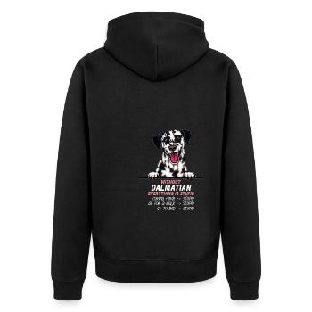 Ohne Dalmatiner ist alles doof - Unisex Premium Bio Zip Hoodie - Schwarz - Hinten - Nico (187cm)