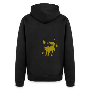 Fuchs - Tier Zoo Tierfreund Naturschutz - Unisex Premium Bio Zip Hoodie - Schwarz - Hinten - Nico (187cm)