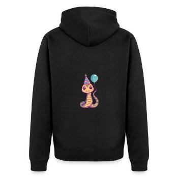 Snake Cobra Birthday Comic - Unisex Premium Organic Zip Hoodie - black - Back - Nico (187cm)