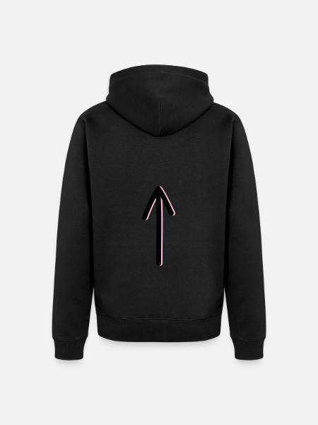 Pfeil - Unisex Premium Bio Zip Hoodie - Schwarz